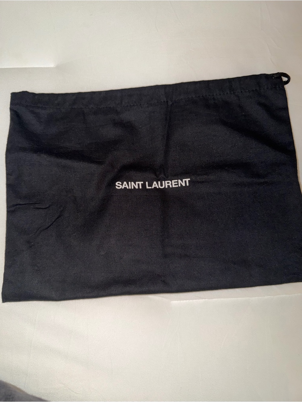 Saint Laurent Black Drawstring Logo Pouch
